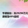 亨通股份：拟29296万元收购亨通铜箔49%股权