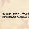 浔兴股份：预计2024年上半年净利润同比增长62.05%至135.86%