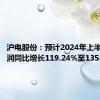 沪电股份：预计2024年上半年净利润同比增长119.24%至135.48%