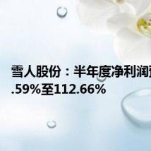 雪人股份:半年度净利润预增63.59%至112.66%