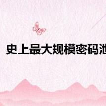史上最大规模密码泄露