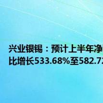 兴业银锡:预计上半年净利润同比增长533.68%至582.72%