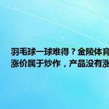 羽毛球一球难得?金陵体育回应:涨价属于炒作,产品没有涨价