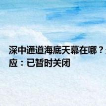 深中通道海底天幕在哪?最新回应:已暂时关闭