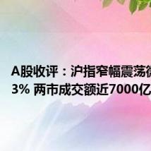 A股收评:沪指窄幅震荡微涨0.03% 两市成交额近7000亿元