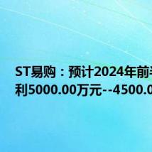 ST易购:预计2024年前半年盈利5000.00万元--4500.00万元