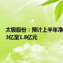 太极股份:预计上半年净亏损1.3亿至1.8亿元