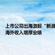 上市公司出海激起“新浪花”,海外收入增厚业绩