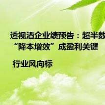 透视酒企业绩预告:超半数预亏,“降本增效”成盈利关键 | 行业风向标