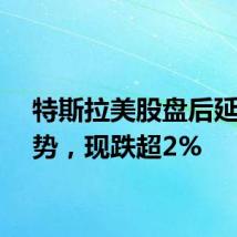 特斯拉美股盘后延续跌势，现跌超2%