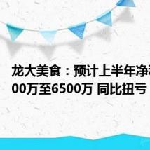 龙大美食:预计上半年净利润5500万至6500万 同比扭亏
