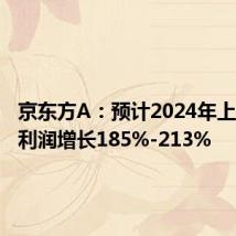 京东方A:预计2024年上半年净利润增长185%-213%