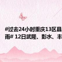 #过去24小时重庆13区县遇大暴雨# 12日武隆、彭水、丰都