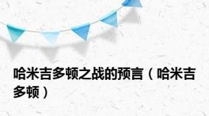 哈米吉多顿之战的预言（哈米吉多顿）