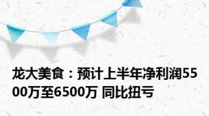 龙大美食：预计上半年净利润5500万至6500万 同比扭亏