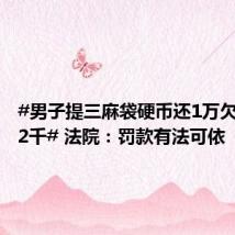 #男子提三麻袋硬币还1万欠款被罚2千# 法院:罚款有法可依