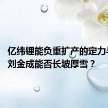 亿纬锂能负重扩产的定力与想象 刘金成能否长坡厚雪?