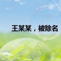 王某某，被除名！