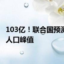 103亿!联合国预测全球人口峰值