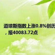 道琼斯指数上涨0.8%创历史新高，报40083.72点