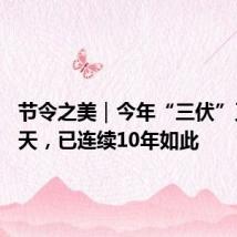 节令之美|今年“三伏”又是40天,已连续10年如此