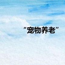 “宠物养老”