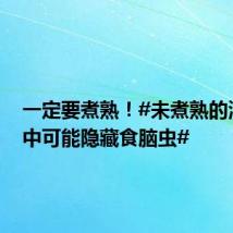 一定要煮熟!#未煮熟的淡水螺中可能隐藏食脑虫#