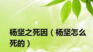 杨坚之死因（杨坚怎么死的）