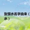 张恨水名字由来（张恨水）