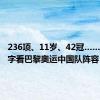 236项、11岁、42冠……一组数字看巴黎奥运中国队阵容