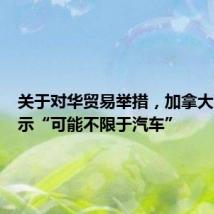 关于对华贸易举措,加拿大高官暗示“可能不限于汽车”