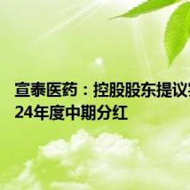 宣泰医药:控股股东提议实施2024年度中期分红