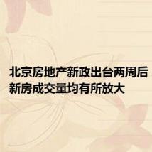 北京房地产新政出台两周后 二手房、新房成交量均有所放大