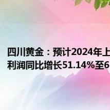 四川黄金:预计2024年上半年净利润同比增长51.14%至61.94%