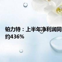 铂力特:上半年净利润同比预增约436%