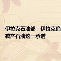 伊拉克石油部:伊拉克确认自愿减产石油这一承诺
