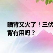 晒背又火了！三伏天晒背有用吗？