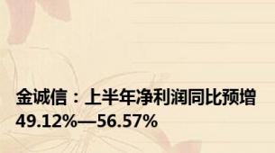 金诚信：上半年净利润同比预增49.12%—56.57%
