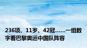 236项、11岁、42冠……一组数字看巴黎奥运中国队阵容
