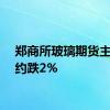 郑商所玻璃期货主力合约跌2%