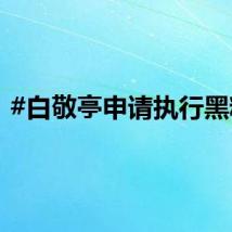 #白敬亭申请执行黑粉#