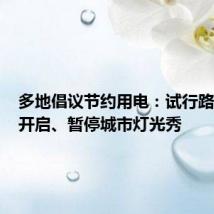 多地倡议节约用电:试行路灯间隔开启、暂停城市灯光秀