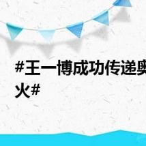 #王一博成功传递奥运圣火#