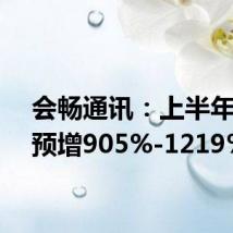 会畅通讯：上半年净利预增905%-1219%