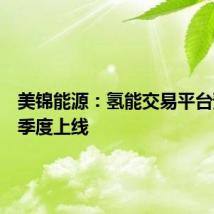 美锦能源：氢能交易平台预计四季度上线