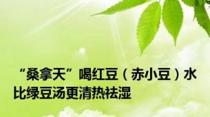 “桑拿天”喝红豆（赤小豆）水比绿豆汤更清热祛湿