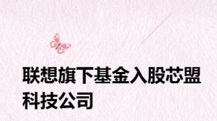 联想旗下基金入股芯盟科技公司