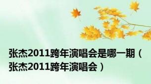 张杰2011跨年演唱会是哪一期（张杰2011跨年演唱会）