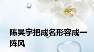 陈昊宇把成名形容成一阵风