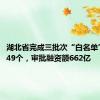 湖北省完成三批次“白名单”项目249个，审批融资额662亿